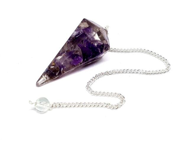 Healing Crystals - Wholesale Amethyst Orgone 6 Faceted Pendulum